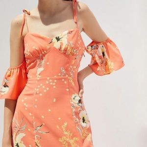 NWT Urban Outfitters Coral off the shoulder dress